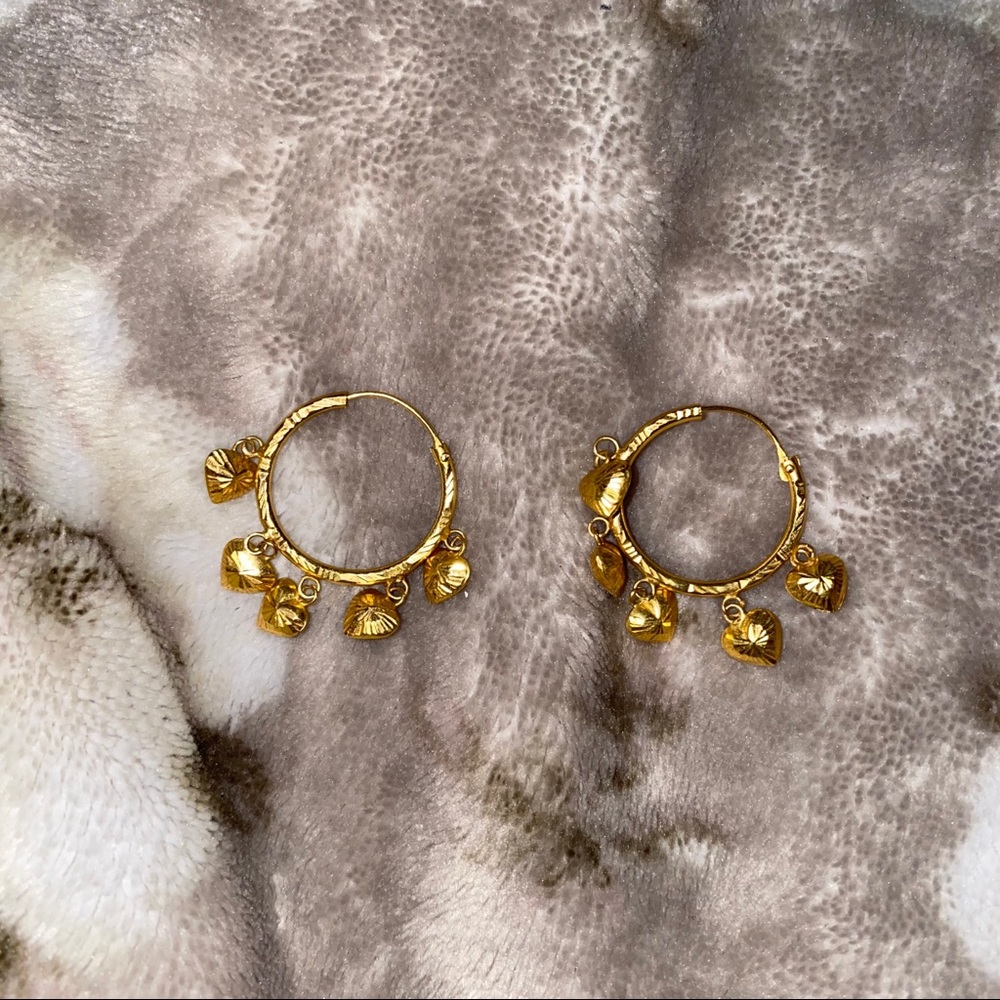 Vintage Heart Hoop Earrings